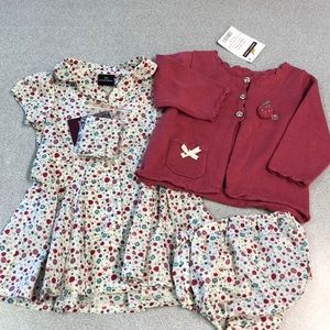 Sergent Major baby girl dress and sweater. 6Months